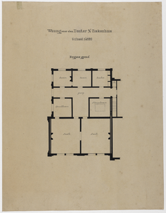 215024 Plattegrond van de begane grond van de woning van de geneesheer-directeur van het Stads- en Academisch ...
